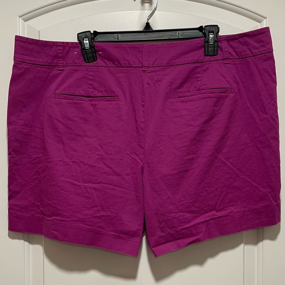 Vibrant Ann Taylor Womens Plus Size 18 Violet Purple Preppy Casual Chino Shorts - Picture 4 of 9